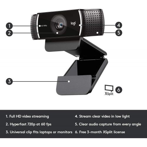 로지텍 [아마존베스트]Logitech C922x Pro Stream Webcam  Full 1080p HD Camera