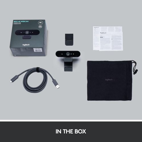 로지텍 [아마존베스트]Logitech BRIO Ultra HD Webcam for Video Conferencing, Recording, and Streaming - Black