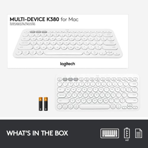 로지텍 [아마존베스트]Logitech K380 Multi-Device Wireless Bluetooth Keyboard for Mac - Off White