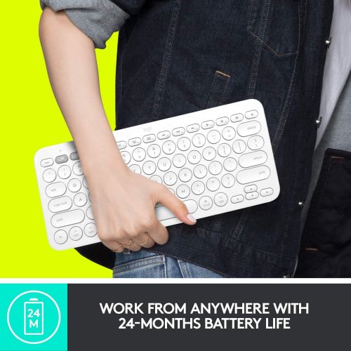 로지텍 [아마존베스트]Logitech K380 Multi-Device Wireless Bluetooth Keyboard for Mac - Off White