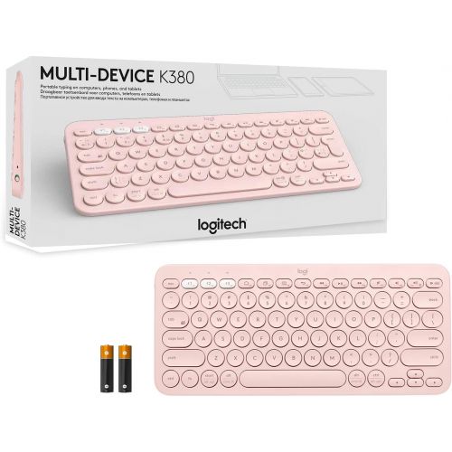 로지텍 [아마존베스트]Logitech K380 Multi-Device Wireless Bluetooth Keyboard - Rose