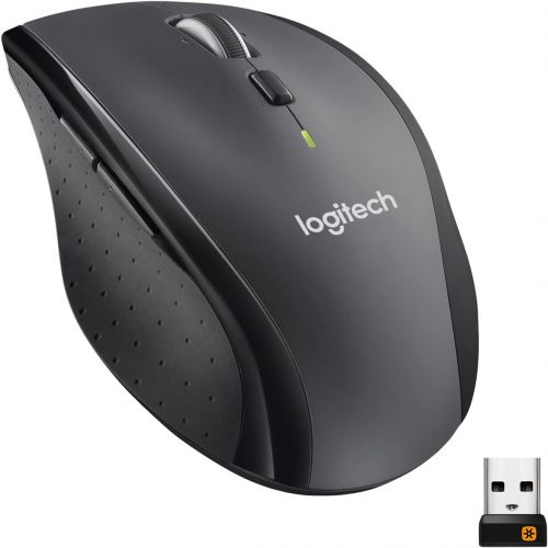 로지텍 [아마존베스트]Logitech M705 Wireless Marathon Mouse for PC - Long 3 Year Battery Life, Ergonomic Shape with Hyper-Fast Scrolling and USB Unifying Receiver for Computer and Laptop - Black