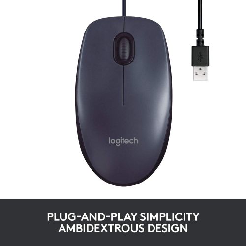 로지텍 [아마존베스트]Logitech B100 Corded Mouse  Wired USB Mouse for Computers and laptops, for Right or Left Hand Use, Black