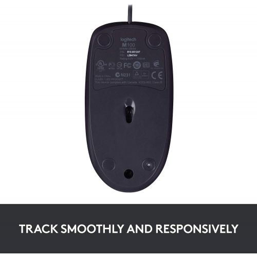 로지텍 [아마존베스트]Logitech B100 Corded Mouse  Wired USB Mouse for Computers and laptops, for Right or Left Hand Use, Black