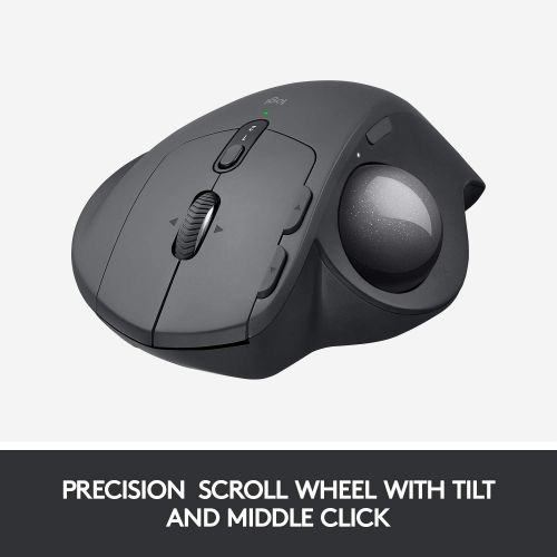 로지텍 [아마존베스트]Logitech MX Ergo Wireless Trackball Mouse Adjustable Ergonomic Design, Control and Move Text/Images/Files Between 2 Windows and Apple Mac Computers (Bluetooth or USB), Rechargeable