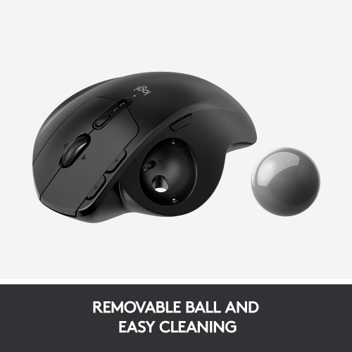 로지텍 [아마존베스트]Logitech MX Ergo Wireless Trackball Mouse Adjustable Ergonomic Design, Control and Move Text/Images/Files Between 2 Windows and Apple Mac Computers (Bluetooth or USB), Rechargeable