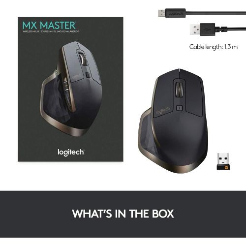 로지텍 [아마존베스트]Logitech MX Master Wireless Mouse  High-precision Sensor, Speed-Adaptive Scroll Wheel, Easy-Switch up to 3 Devices - Meteorite Black
