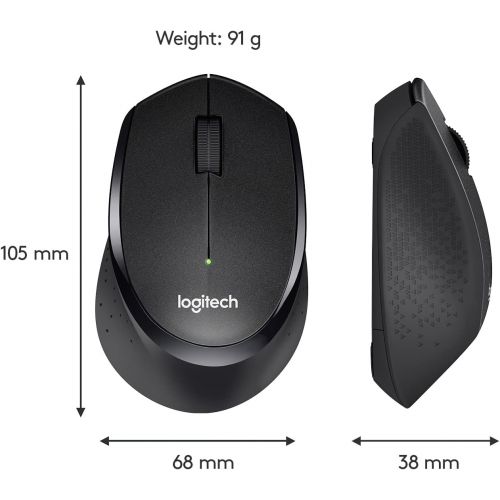 로지텍 [아마존베스트]Logitech M330 Silent Plus Wireless Mouse  Enjoy Same Click Feel with 90% Less Click Noise, 2 Year Battery Life, Ergonomic Right-Hand Shape for Computers and Laptops, USB Unifying