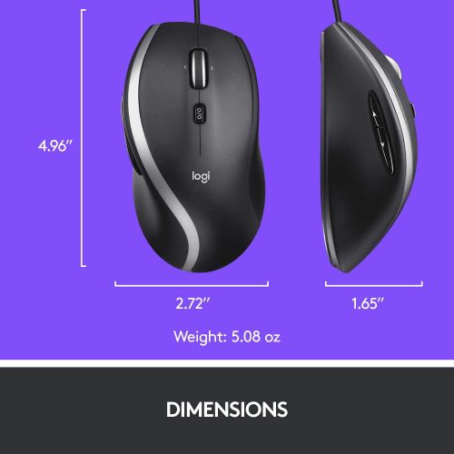 로지텍 [아마존베스트]Logam Logitech M500s Advanced Corded Mouse with Advanced Hyper-fast Scrolling & Tilt, Customizable Buttons, High Precision Tracking with DPI Switch, USB plug & play