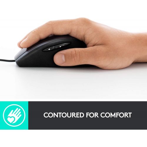 로지텍 [아마존베스트]Logam Logitech M500s Advanced Corded Mouse with Advanced Hyper-fast Scrolling & Tilt, Customizable Buttons, High Precision Tracking with DPI Switch, USB plug & play