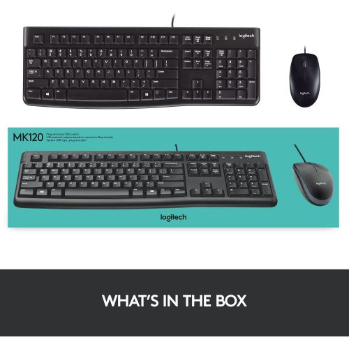 로지텍 [아마존베스트]Logitech Desktop MK120 Durable, Comfortable, USB Mouse and keyboard Combo