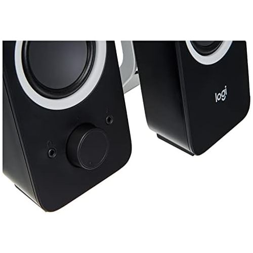 로지텍 [아마존베스트]Logitech Z200 2.0 Speaker with Subwoofer, Surround Sound, 10 Watt Peak Power, 2 x 3.5 mm Inputs, Volume Control, EU Plug, PC/TV/Smartphone/Tablet - Midnight Black/Black