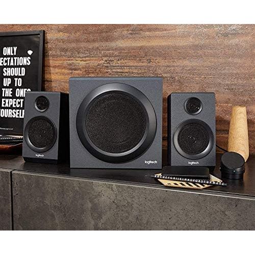 로지텍 Logitech Z333 2.1 speaker system with subwoofer Deep bass, 80 watts peak power, 3.5mm & RCA inputs, multi device, control unit, EU plug, PC / PS4 / Xbox / TV / phone / tablet Bla