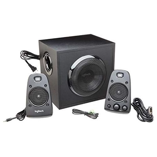 로지텍 Logitech Z623 speaker system with subwoofer Deep bass, 400 watts peak power, THX certified, 3.5 mm and RCA inputs, multi device, UK plug, PC / PS4 / Xbox / DVD player / TV / phone