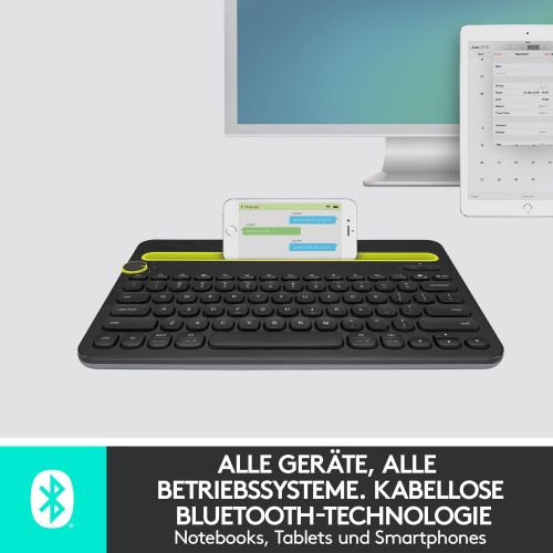 로지텍 [아마존베스트]Logitech K480 Bluetooth Multi-Device Keyboard Bluetooth - German Layout