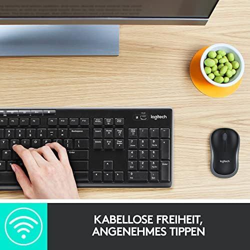 로지텍 [아마존베스트]Logitech MK270 wireless keyboard and mouse set, 2.4 GHz wireless connection via nano USB receiver, long battery life, for Windows and ChromeOS PCs / laptops, German QWERTZ layout -