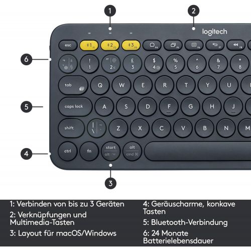 로지텍 [아마존베스트]Logitech K380 Bluetooth Keyboard for Windows, Black