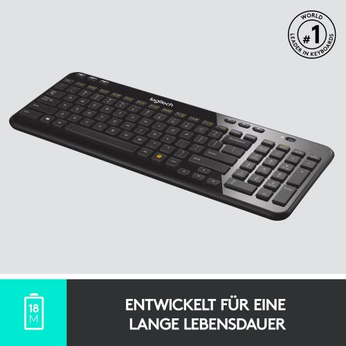 로지텍 [아마존베스트]Logitech K360 wireless keyboard (German keyboard layout, QWERTZ) black