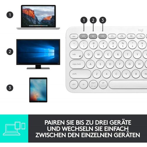 로지텍 [아마존베스트]Logitech K380 Bluetooth Keyboard for Windows, White