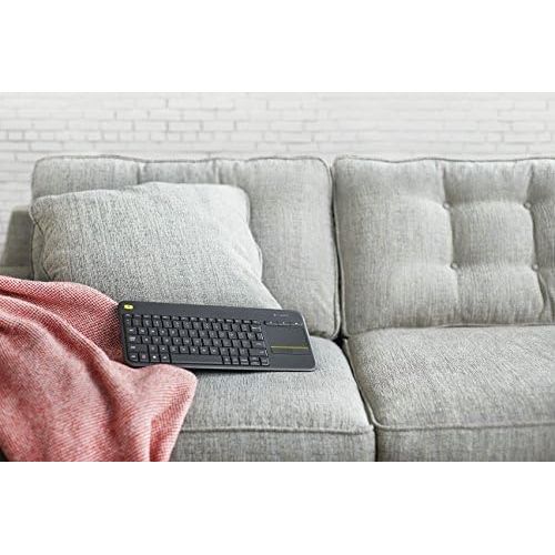 로지텍 [아마존베스트]Logitech Wireless Touch K400 Plus Keyboard (QWERTY, English UK) Black