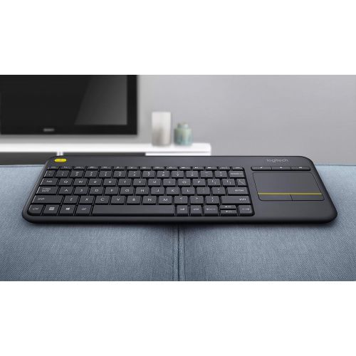 로지텍 [아마존베스트]Logitech Wireless Touch K400 Plus Keyboard (QWERTY, English UK) Black