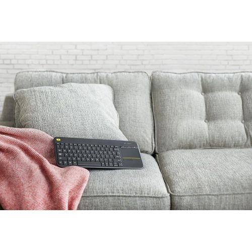 로지텍 [아마존베스트]Logitech Wireless Touch K400 Plus Keyboard (QWERTY, English UK) Black