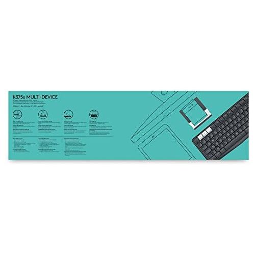 로지텍 [아마존베스트]Logitech K375s Wireless Keyboard & Smartphone Holder, Bluetooth & 2.4 GHz Connection, Multi-Device & Easy Switch Feature, PC/Mac/Tablet/Smartphone, German QWERTZ Layout - Graphite/