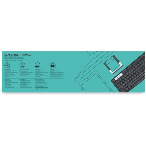 로지텍 [아마존베스트]Logitech K375s Wireless Keyboard & Smartphone Holder, Bluetooth & 2.4 GHz Connection, Multi-Device & Easy Switch Feature, PC/Mac/Tablet/Smartphone, German QWERTZ Layout - Graphite/