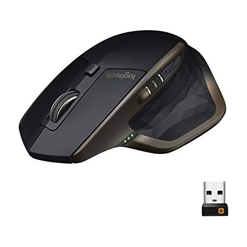 로지텍 [아마존베스트]Logitech MX Master wireless mouse Amz, Bluetooth / 2.4 GHz connection via Unifying USB receiver, 1000 DPI sensor, rechargeable battery, multi-device, for all surfaces, 5 buttons, P