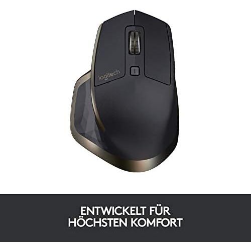 로지텍 [아마존베스트]Logitech MX Master wireless mouse Amz, Bluetooth / 2.4 GHz connection via Unifying USB receiver, 1000 DPI sensor, rechargeable battery, multi-device, for all surfaces, 5 buttons, P