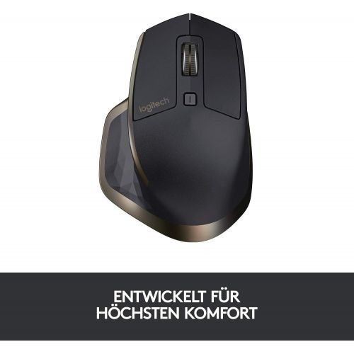 로지텍 [아마존베스트]Logitech MX Master wireless mouse Amz, Bluetooth / 2.4 GHz connection via Unifying USB receiver, 1000 DPI sensor, rechargeable battery, multi-device, for all surfaces, 5 buttons, P