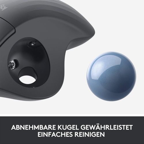 로지텍 [아마존베스트]Logitech ERGO M575 Wireless Trackball Mouse - Easy Thumb Control, Smooth Movement, Ergonomic Design, for Windows, PC & Mac with Bluetooth & USB Function