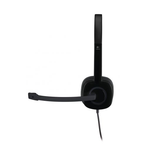 로지텍 Logitech H151 Binaural Head-band Headset, Black, 981-000589 (Headset, Black)