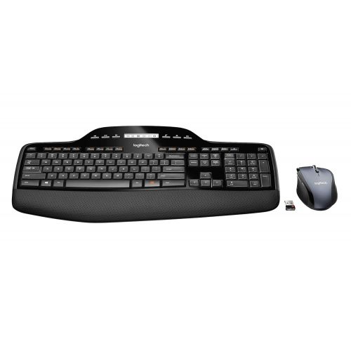 로지텍 Logitech MK710 Wireless Keyboard and Mouse Combo  Includes Keyboard and Mouse, Stylish Design, Built-In LCD Status Dashboard, Long Battery Life