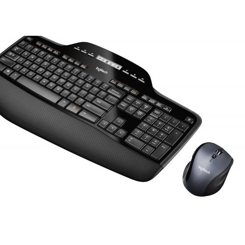 로지텍 Logitech MK710 Wireless Keyboard and Mouse Combo  Includes Keyboard and Mouse, Stylish Design, Built-In LCD Status Dashboard, Long Battery Life