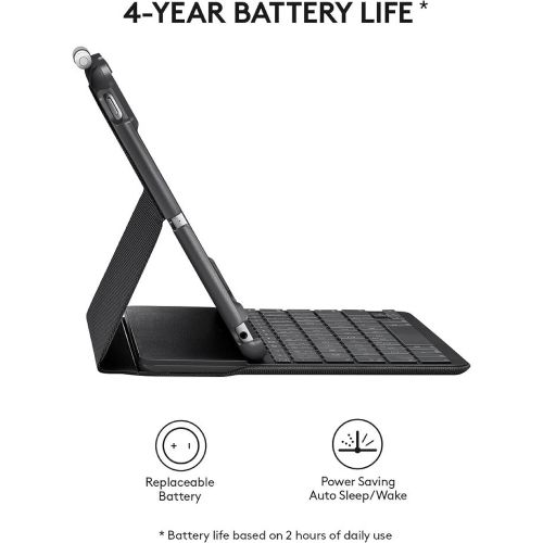 로지텍 Logitech Slim Folio with Integrated Bluetooth Keyboard for iPad (5th and 6th Generation) Black