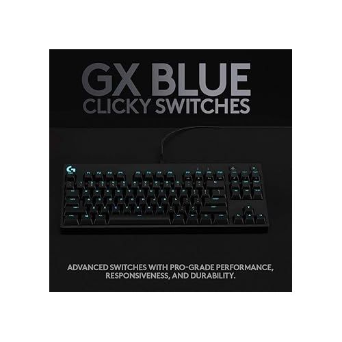  Logitech G PRO Mechanical Gaming Keyboard, Ultra Portable Tenkeyless Design, Detachable Micro USB Cable, 16.8 Million Color LIGHTSYNC RGB Backlit Keys