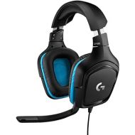 Logitech G432 Wired Gaming Headset, 7.1 Surround Sound, DTS Headphone:X 2.0, Flip-to-Mute Mic, PC (Leatherette) Black/Blue, 7.2 x 3.2 x 6.8 inches