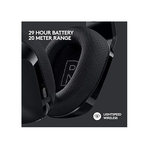  Logitech G733 Lightspeed Wireless Gaming Headset with Suspension Headband, Lightsync RGB, Blue VO!CE mic technology and PRO-G audio drivers - Black