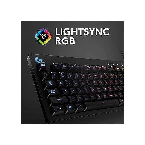  Logitech G213 Prodigy Gaming Keyboard, LIGHTSYNC RGB Backlit Keys, Spill-Resistant, Customizable Keys, Dedicated Multi-Media Keys - Black