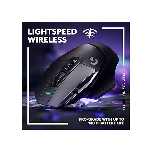  Logitech G502 X Lightspeed Wireless Gaming Mouse - LIGHTFORCE hybrid optical-mechanical switches, HERO 25K gaming sensor, compatible with PC - macOS/Windows - Black