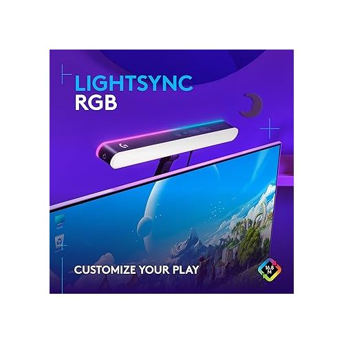  Logitech G Litra Beam LX Premium Dual-Sided RGB LED Streaming Key Light With TrueSoft, for Streaming, Broadcasting, LIGHTSYNC, Bluetooth, USB, PC/Mac - Graphite