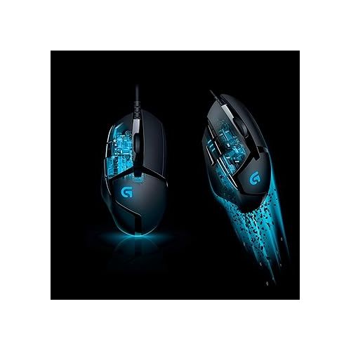  Logitech G402 Hyperion Fury Wired Gaming Mouse, 4,000 DPI, Lightweight, 8 Programmable Buttons, DPI Switch Button, Compatible with PC/Mac - Black