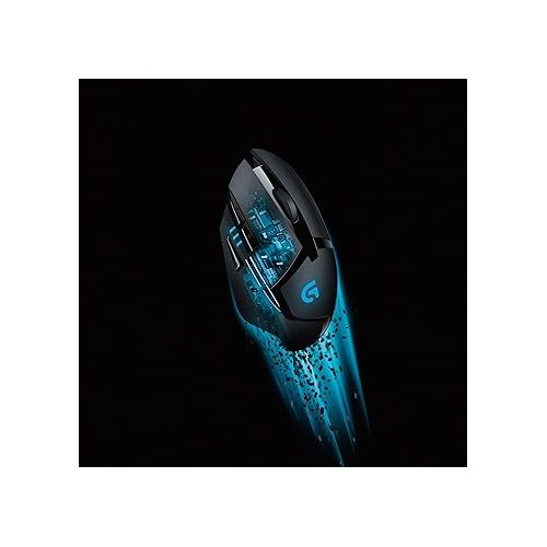  Logitech G402 Hyperion Fury Wired Gaming Mouse, 4,000 DPI, Lightweight, 8 Programmable Buttons, DPI Switch Button, Compatible with PC/Mac - Black