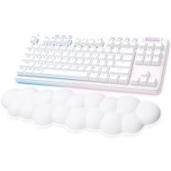 Logitech G715 Wireless Mechanical Gaming Keyboard with LIGHTSYNC RGB, LIGHTSPEED, Tactile Switches (GX Brown), and Keyboard Palm Rest, PC/Mac Compatible - White Mist