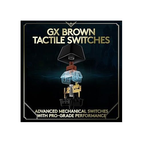  Logitech G PRO Mechanical Gaming Keyboard - Ultra-Portable Tenkeyless Design, Detachable USB Cable, LIGHTSYNC RGB Backlit Keys, Official League of Legends Edition