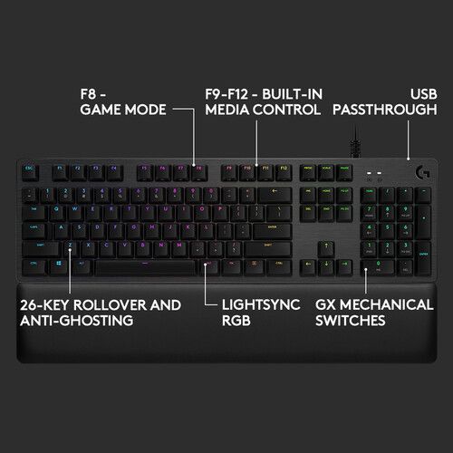  Logitech G G513 Backlit Mechanical Gaming Keyboard (GX Brown Tactile)
