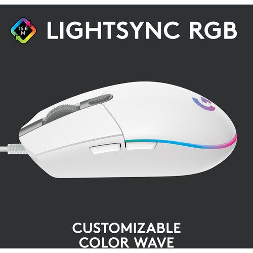  Logitech G G203 Lightsync Mouse White