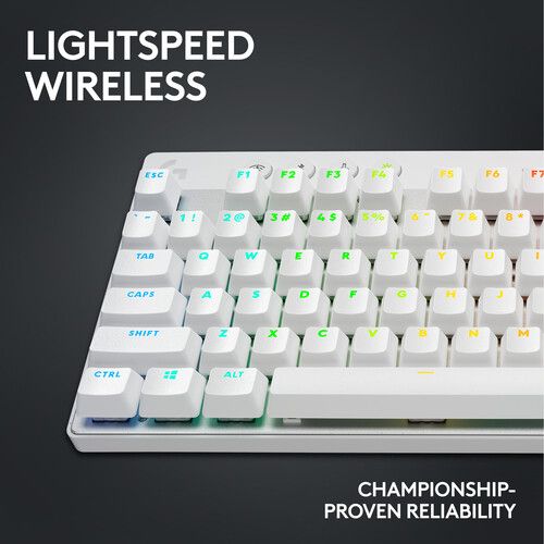  Logitech G PRO X TKL LIGHTSPEED Wireless RGB Gaming Keyboard (White, Tactile)