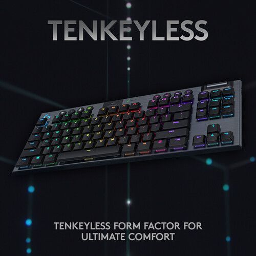  Logitech G G915?TKL LIGHTSPEED Wireless RGB Mechanical Gaming Keyboard (Carbon, GL Linear)